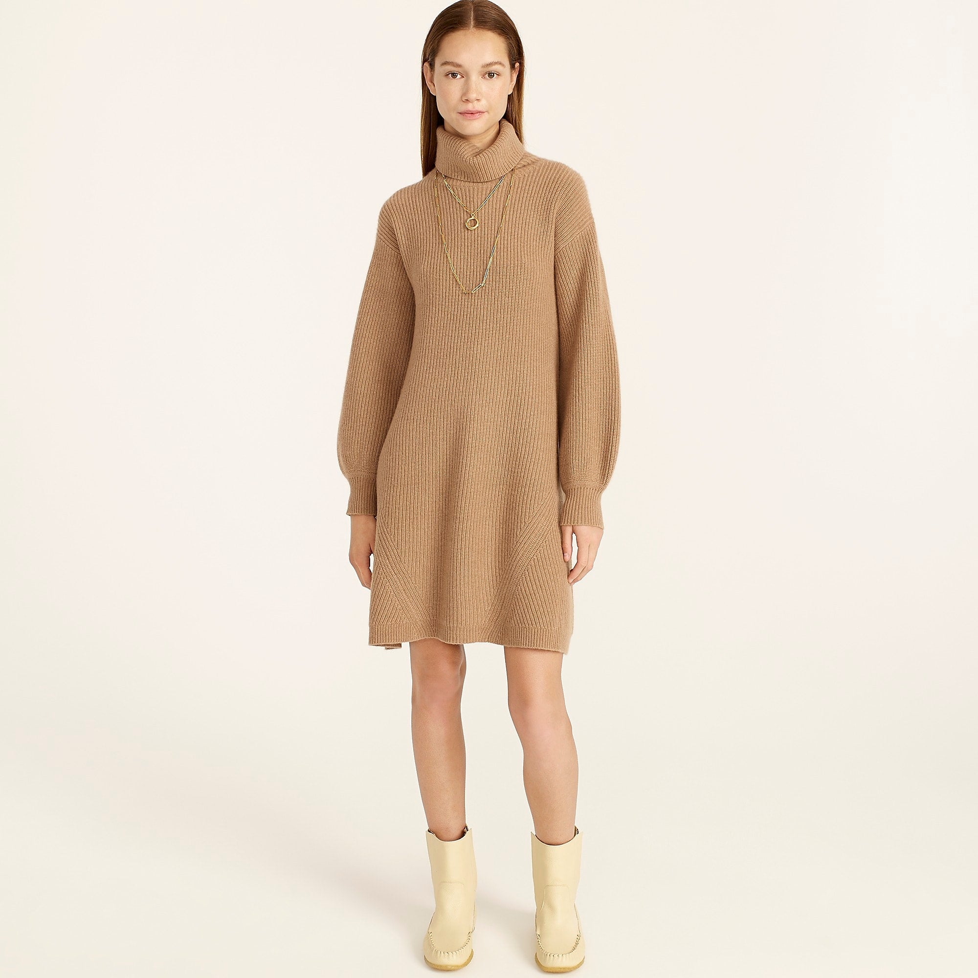 recycled-cashmere turtleneck sweater-dress